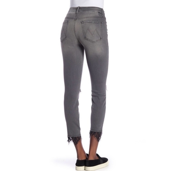 Mother High waisted Looker Dagger Ankle Fray Lace - Picture 2 of 10